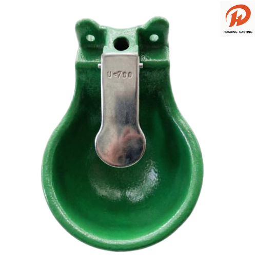 Cast Iron Livestock Drinking Water Bowl na may Stainless Steel Push Plate
