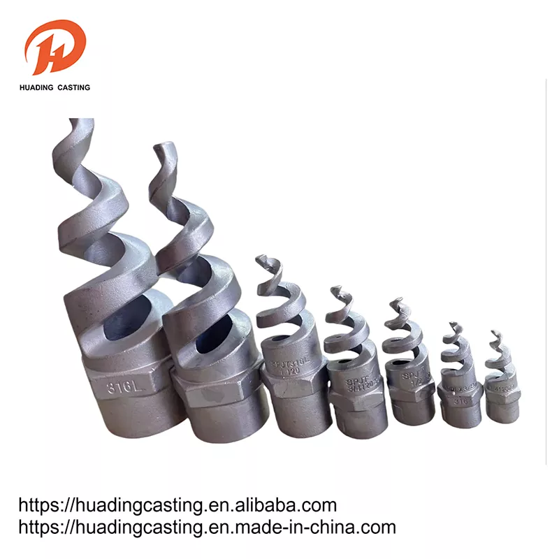 Investment casting spiral nozzle