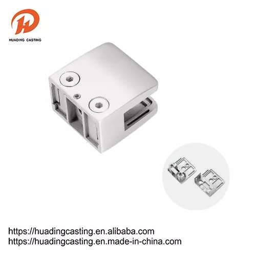 Hindi kinakalawang na asero square glass clamp na may makintab na ibabaw